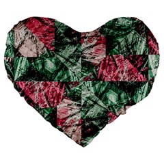 Luxury Grunge Digital Pattern Large 19  Premium Heart Shape Cushions