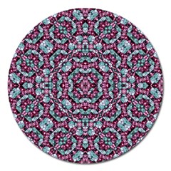 Luxury Grunge Digital Pattern Magnet 5  (round)