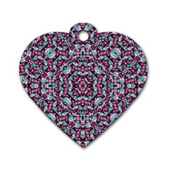 Luxury Grunge Digital Pattern Dog Tag Heart (one Side)