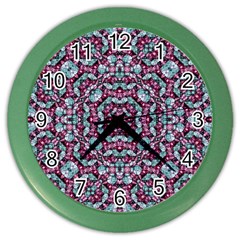 Luxury Grunge Digital Pattern Color Wall Clocks