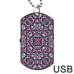 Luxury Grunge Digital Pattern Dog Tag Usb Flash (one Side)