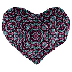 Luxury Grunge Digital Pattern Large 19  Premium Flano Heart Shape Cushions by dflcprints