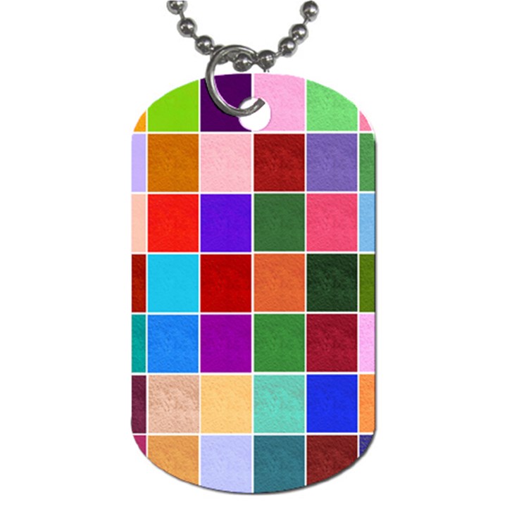 Multi Colour Squares Pattern Dog Tag (One Side)