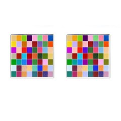 Multi Colour Squares Pattern Cufflinks (square) by LovelyDesigns4U