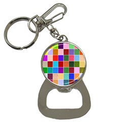 Multi Colour Squares Pattern Bottle Opener Key Chains