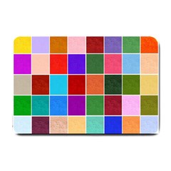 Multi Colour Squares Pattern Small Doormat 