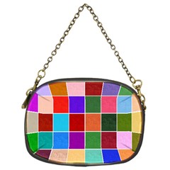 Multi Colour Squares Pattern Chain Purses (two Sides)  by LovelyDesigns4U