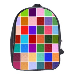 Multi Colour Squares Pattern School Bags(large)  by LovelyDesigns4U