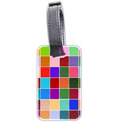 Multi Colour Squares Pattern Luggage Tags (two Sides)