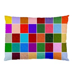 Multi Colour Squares Pattern Pillow Cases (two Sides)