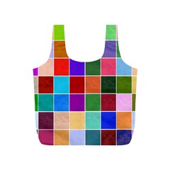 Multi Colour Squares Pattern Full Print Recycle Bags (s) 