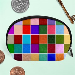 Multi Colour Squares Pattern Accessory Pouches (large) 