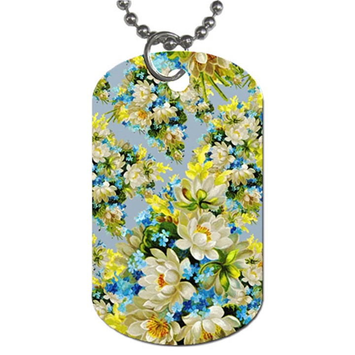 Vintage Floral Pattern Dog Tag (Two Sides)