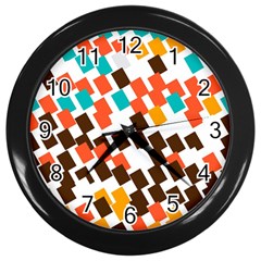 Rectangles On A White Background Wall Clock (black)