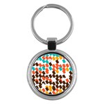 Rectangles on a white background Key Chain (Round) Front