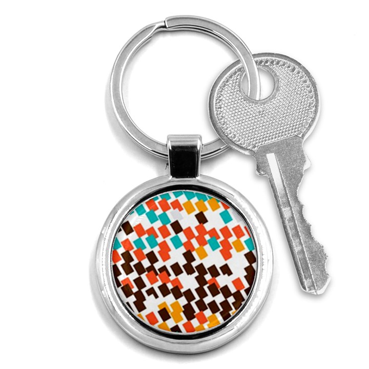 Rectangles on a white background Key Chain (Round)