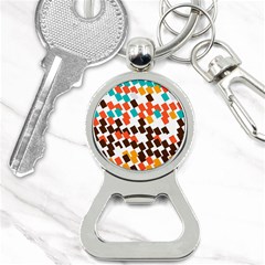 Rectangles On A White Background Bottle Opener Key Chain by LalyLauraFLM