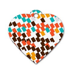 Rectangles On A White Background Dog Tag Heart (two Sides)