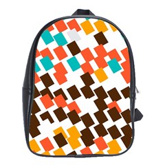 Rectangles On A White Background School Bag (xl) by LalyLauraFLM