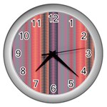 Triangles and stripes pattern Wall Clock (Silver) Front