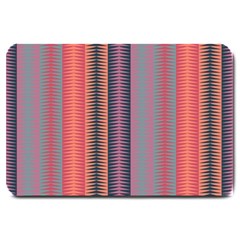 Triangles And Stripes Pattern Large Doormat by LalyLauraFLM