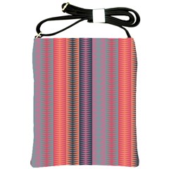 Triangles And Stripes Pattern Shoulder Sling Bag by LalyLauraFLM