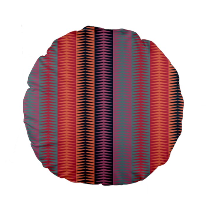 Triangles and stripes pattern Standard 15  Premium Round Cushion 