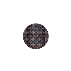 Multicolored Ethnic Check Seamless Pattern 1  Mini Buttons