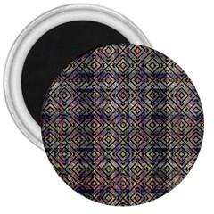 Multicolored Ethnic Check Seamless Pattern 3  Magnets