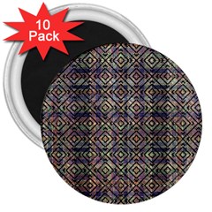 Multicolored Ethnic Check Seamless Pattern 3  Magnets (10 Pack) 