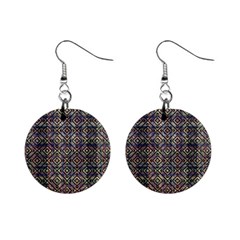 Multicolored Ethnic Check Seamless Pattern Mini Button Earrings by dflcprints