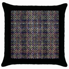 Multicolored Ethnic Check Seamless Pattern Throw Pillow Cases (black) by dflcprints