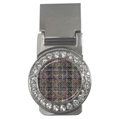 Multicolored Ethnic Check Seamless Pattern Money Clips (cz) 