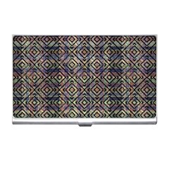 Multicolored Ethnic Check Seamless Pattern Business Card Holders by dflcprints