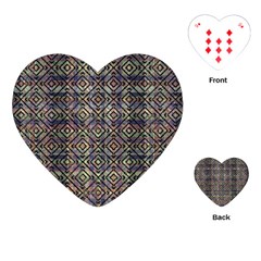 Multicolored Ethnic Check Seamless Pattern Playing Cards (heart)  by dflcprints