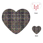 Multicolored Ethnic Check Seamless Pattern Playing Cards (Heart)  Front