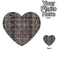 Multicolored Ethnic Check Seamless Pattern Playing Cards 54 (heart)  by dflcprints