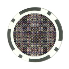 Multicolored Ethnic Check Seamless Pattern Poker Chip Card Guards