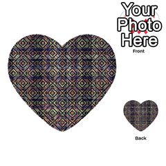 Multicolored Ethnic Check Seamless Pattern Multi-purpose Cards (heart)  by dflcprints