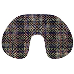 Multicolored Ethnic Check Seamless Pattern Travel Neck Pillows