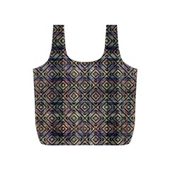 Multicolored Ethnic Check Seamless Pattern Full Print Recycle Bags (s) 