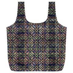 Multicolored Ethnic Check Seamless Pattern Full Print Recycle Bags (l) 