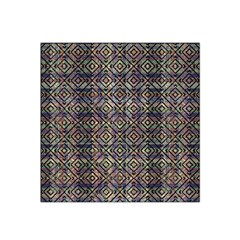 Multicolored Ethnic Check Seamless Pattern Satin Bandana Scarf