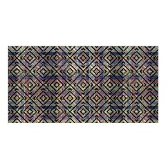 Multicolored Ethnic Check Seamless Pattern Satin Shawl by dflcprints