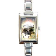 Skull Sunset Rectangle Italian Charm Watches by icarusismartdesigns