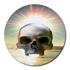 Skull Sunset Round Mousepads by icarusismartdesigns