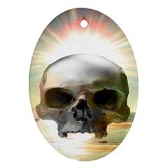 Skull Sunset Ornament (oval)  by icarusismartdesigns