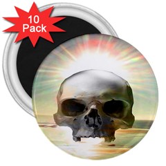 Skull Sunset 3  Magnets (10 Pack) 