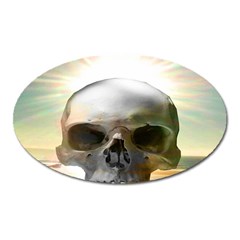 Skull Sunset Oval Magnet by icarusismartdesigns