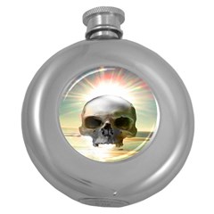 Skull Sunset Round Hip Flask (5 Oz)